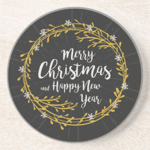 Christmas Wishes sandstone coaster