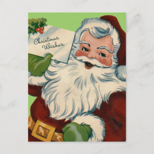 Christmas Wishes Santa Postcard