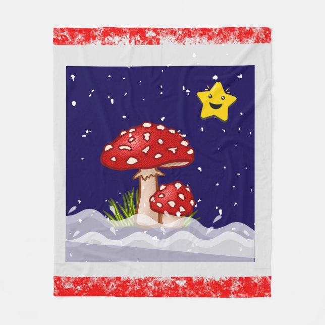 Christmas Wishes, snowing days Fleece Blanket (Front)