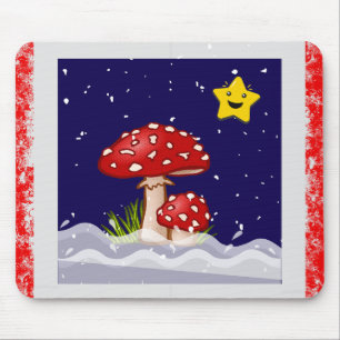 Christmas Wishes, snowing days Mouse Mat