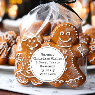 Christmas Wishes Sweet Treats by Name Favour Classic Round Sticker