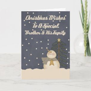 Christmas Wishes To A Special Brother & Family Holiday Card