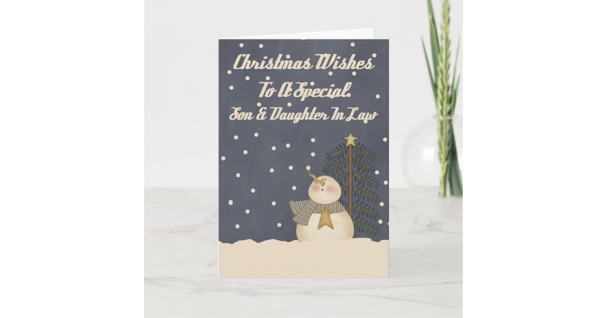 Christmas Wishes To Special Son &amp; Daughter In Law Holiday Card | Zazzle.co.uk