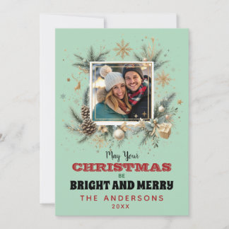 Christmas Wishes with custom photo Holiday Card