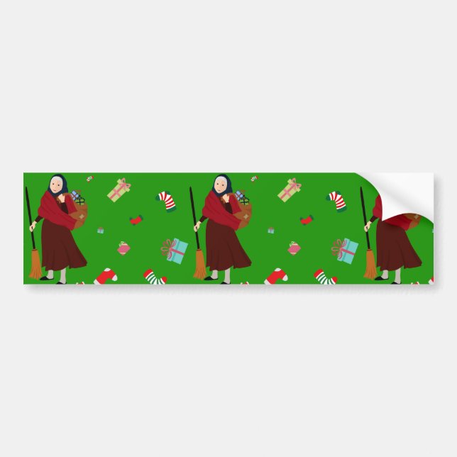 christmas witch Befana Bumper Sticker (Front)