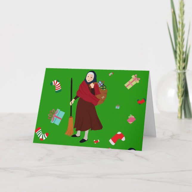 christmas witch Befana Holiday Card (Front)