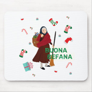 christmas Witch buona Befana Mouse Mat