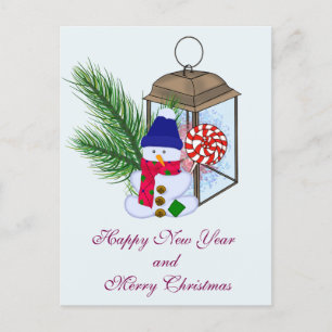 Christmas with a Snowman Postcard