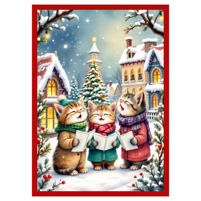 Christmas with Cats Humorous Christmas Holiday Card (Creator Uploaded)