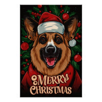 Christmas with German Shepherd