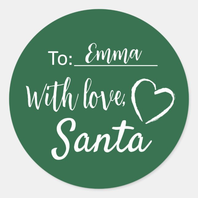 Christmas With Love From Santa Sticker (Front)