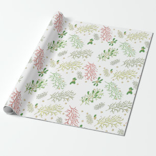 Christmas with Mistletoe Wrapping Paper