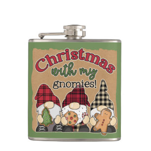 Christmas with my Gnomies Adult Stocking Stuffer Hip Flask