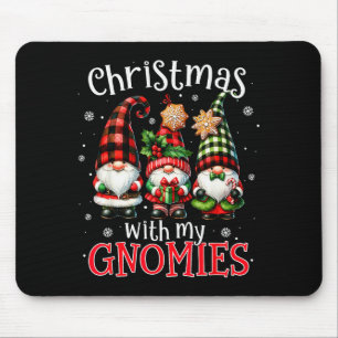 Christmas With My Gnomies Buffalo Plaid Gnome Fami Mouse Mat