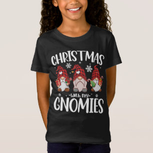 Christmas With My Gnomies Buffalo Red Plaid Gnome T-Shirt
