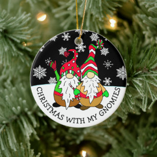 Christmas with my Gnomies Ceramic Tree Decoration