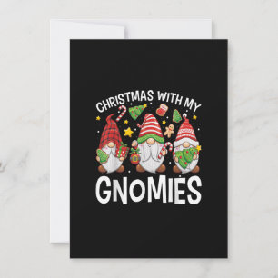 Christmas with My Gnomies Cute Three Gnomes Christ Invitation