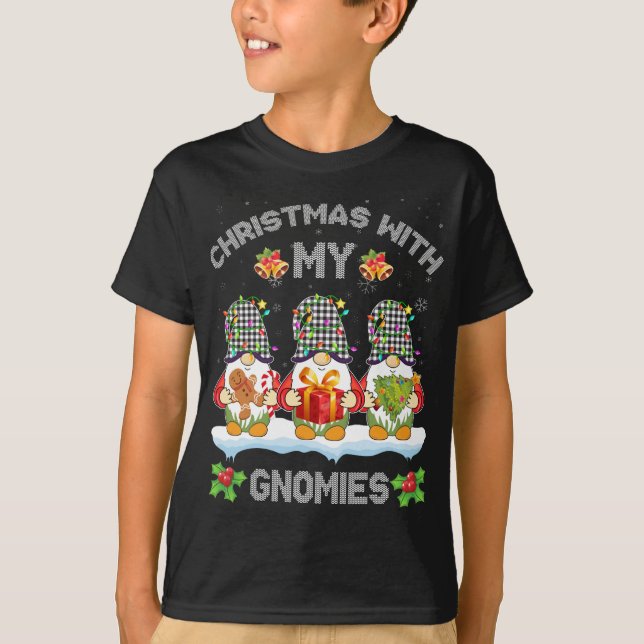 Christmas With My Gnomies Family Matching Xmas Swe T-Shirt (Front)