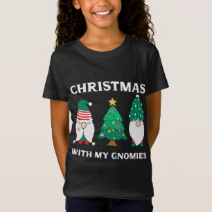 Christmas With My Gnomies Funny Gnome Pun Xmas Gno T-Shirt