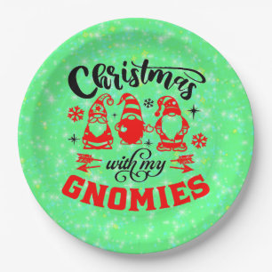 Christmas with my Gnomies - Funny Red Green 9" Paper Plate
