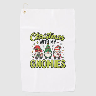 Christmas With My Gnomies Gnome Design Golf Towel