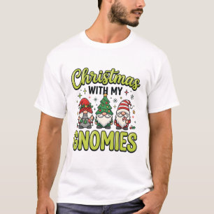 Christmas With My Gnomies Gnome Design T-Shirt