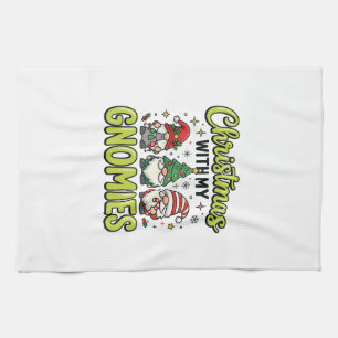 Christmas With My Gnomies Gnome Design Tea Towel