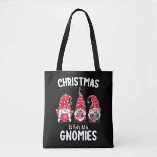 Christmas With My Gnomies Holiday Gnome Tote Bag