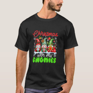 Christmas with My Gnomies Three Gnomes Colorful Fl T-Shirt