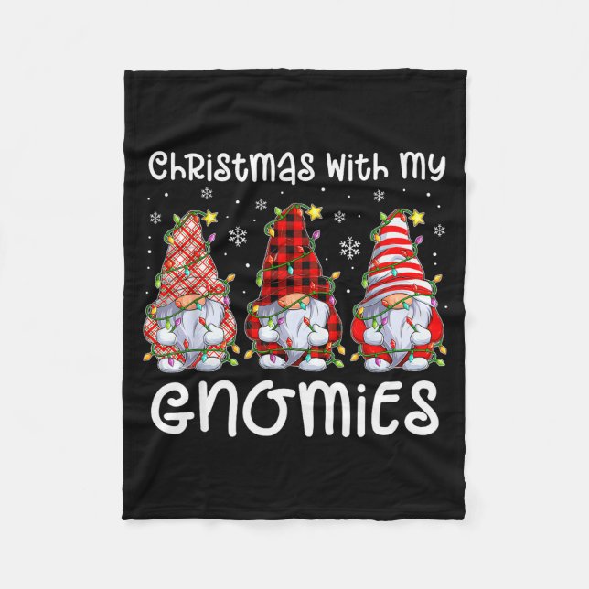 Christmas With My Gnomies Xmas Gnome Family Christ Fleece Blanket (Front)