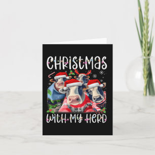 Christmas With My Herd Cow Farmer Card