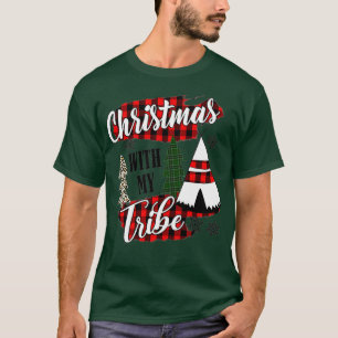 christmas with my tribe pajama family leopard  T-Shirt