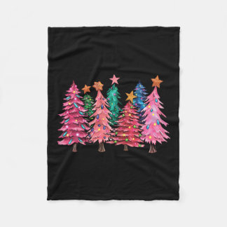 Christmas With Pink Trees Xmas Costume Girls Fleece Blanket