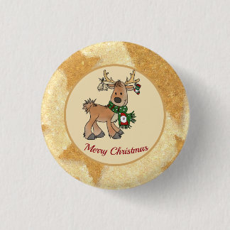 Christmas with Ren 3 Cm Round Badge
