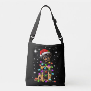 Christmas With Rottweiler Dog Crossbody Bag