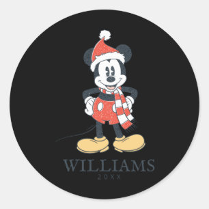 Christmas With Santa Hat Classic Round Sticker