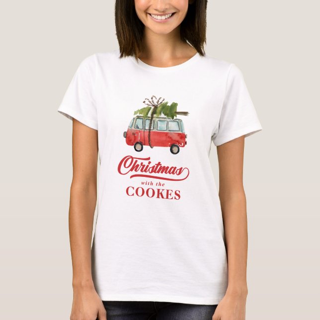 Christmas with the... vintage Car Christmas tree T-Shirt (Front)