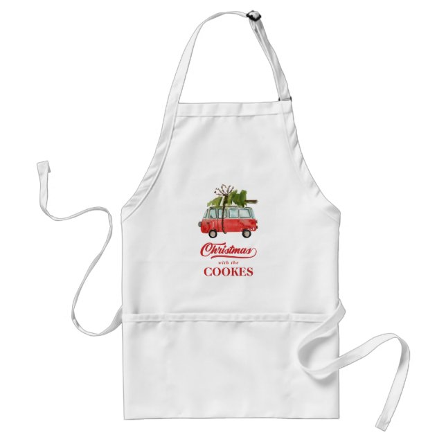 christmas with the...vintage watercolor van standard apron (Front)