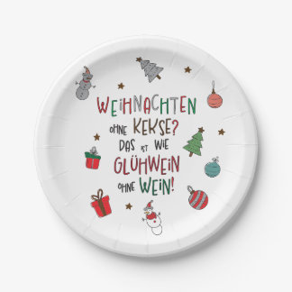 Christmas without cookies? funny Christmas Paper Plate