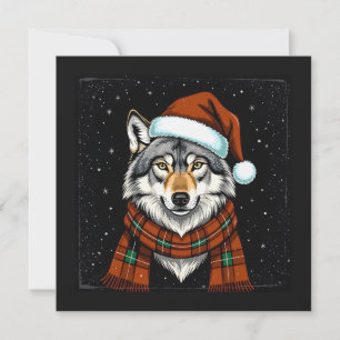 Christmas Wolf  Holiday Card