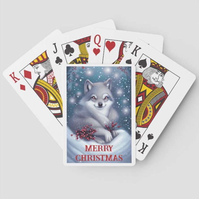 Christmas Wolf - Playing Cards (Back)