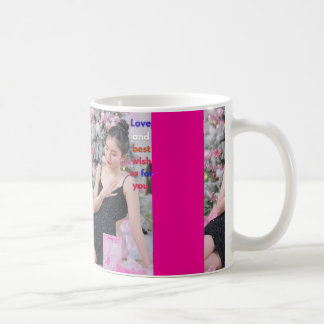 Christmas woman with presents coffee mug