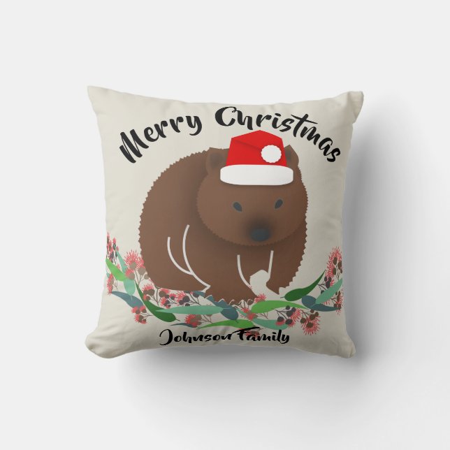 Christmas Wombat Cushion (Front)