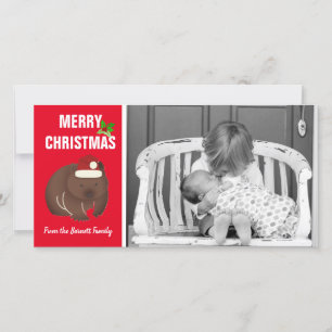 Christmas Wombat Photo Holiday Card