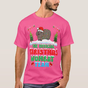Christmas Wombat Team Wombat Wearing Santa Hat Xma T-Shirt
