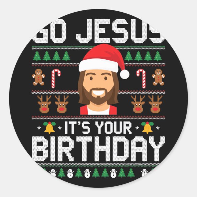 Christmas Women Messy Bun Skull Dead Inside But Jo Classic Round Sticker (Front)