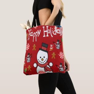 Christmas Women's Tote Bags, Happy Holidays Bag