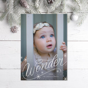 Christmas Wonder Hand-Lettering Photo Holiday Card