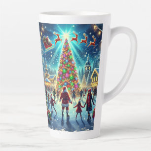 Christmas Wonderland Ice Skating Celebration Latte Mug