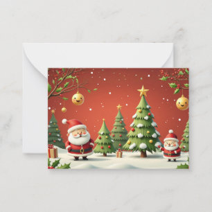 Christmas Wonderland with Santa & Trees Card